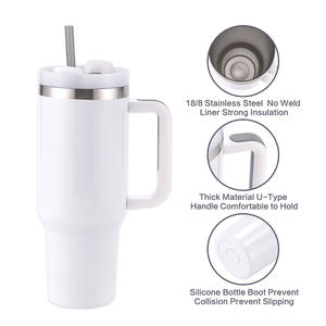 USA New RTS Gobelet de voyage rose vif à paillettes scintillantes colorées solides 40oz pour 30oz 20oz White Mix Sublimation Blank Direct - Product Image 1