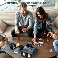 Boîte de rangement pour cartes de jeux de table en cuir PU grande capacité, écologique, avec compartiment amovible, pour présentation en vitrine, résistante à l'humidité, avec poignée
