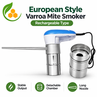 Fumoir anti-varroa de style européen, rechargeable, avec chambre en acier inoxydable et longue buse, outil d'apiculture
