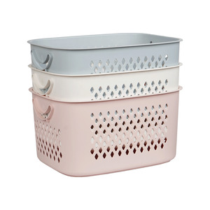 HALO Contemporary <b>Plastic</b> Laundry <b>Basket</b> with Handles Woven Storage Design for Clothes Toys Bathroom Bedroom Home Organizer - Product Image 5