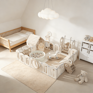 <span class=keywords><strong>Parc</strong></span> de jeu <span class=keywords><strong>pour</strong></span> bébé moderne et sécurisé avec pliage facile, <span class=keywords><strong>espace</strong></span> de jeu extra large <span class=keywords><strong>pour</strong></span> bébés et enfants, utilisation à domicile - Product Image 3