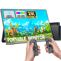 Moniteur USB-C HD portable SIBOLAN 13 pouces avec béquille 2K 2160X1350 100% SRGB IPS panneau VESA Compatible moniteur d'ordinateur portable de voyage