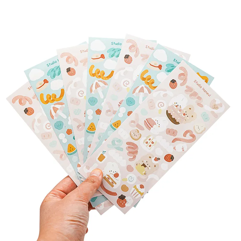 Custom Kiss Cut Laptop Phone Private Cute Cartoon Animal Decorative Kawaii Kid Designers Sticker Label Paper Sheet Printed Maker