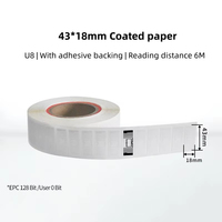 Etiqueta RFID UHF de Largo Alcance 860-960MHz, Autoadhesiva, Etiqueta RFID U9 Imprimible para Rastreo en Supermercados y Comercios, 43*18mm
