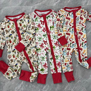 Ropa de bebé personalizada de manga larga con cremallera doble personalizada ropa de niños personalizada de bambú Zippy - Product Image 3