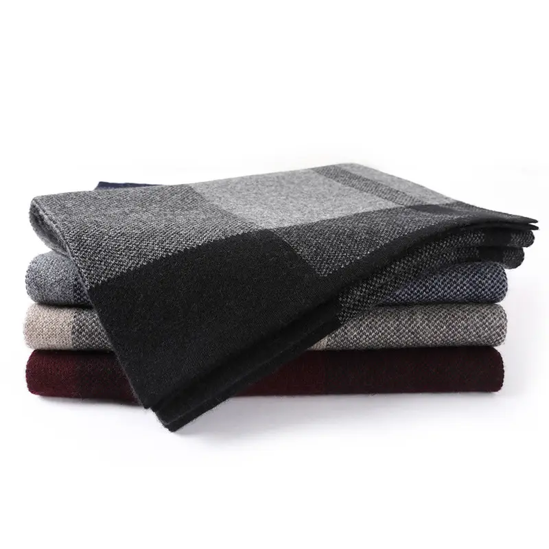 New Arrival Cashmere Merino Wool Mix Men Scarf Winter 180x30 Long Woolen Cashmere Scarf for Men