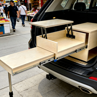 Kit de cuisine d'extérieur pour camping, système de tiroirs pour camping-car, table de travail pour coffre de voiture