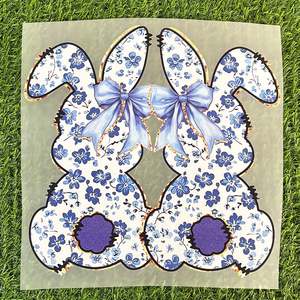 สติกเกอร์พิมพ์ลายกระต่ายอีสเตอร์คุณภาพดีแบบกำหนดเอง พร้อมกดติด ฉลากพลาสติซอล DTF สำหรับเสื้อยืด - Product Image 4