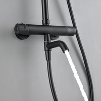 Vente en gros d'ensemble de douche moderne robinets de douche d'exportation système mélangeur bain laiton avec alliage de zinc noir contemporain