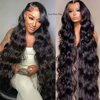 Peluca de encaje HD de cabello virgen en stock, proveedor mayorista, peluca frontal de encaje 13x4 de 14-34 pulgadas con cutícula alineada para mujeres afroamericanas