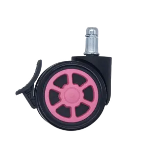 Sample Available Wear-resistant Shock Absorption 2.5 Inch 65mm Pink Furniture PU Caster Wheels