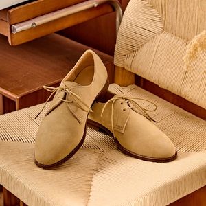 Chaussures classiques multifonctionnelles à bout pointu en cuir, en daim vintage et en cuir de vache pour hommes - Product Image 4