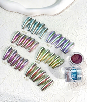 BOJUN YL miroir magique Chrome sirène Pigment poudre ensemble 100% pur haute Pigmentation solide métal miroir effet pour la beauté des ongles