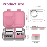 Aohea Boîte à lunch Bento de luxe en acier inoxydable 304 sans BPA avec pot à soupe pour enfants