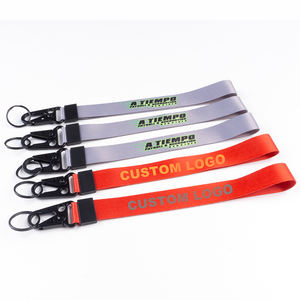 Porte-clés lanière à crochet en métal personnalisé Dragonne courte Porte-clés de voiture automobile Porte-clés lanière de porte-clés de moto en polyester imprimé - Product Image 1