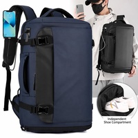 Mochila Impermeable para Portátil de 15.6 Pulgadas, Bolsa de Viaje para Negocios, Compartimento Independiente para Zapatos, Candado TSA