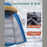 Nouvelle conception de veste d'extérieur rembourrée pour enfants, imperméable, chaude, doublée de polaire, à capuche, coupe-vent, parka pour enfants, automne-hiver
