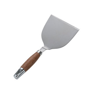 Stainless Steel Spatula <b>Set</b> 3Pc Heavy Duty Wood Handle For Cooking Baking Pizza Steak Teppanyaki Utensils - Product Image 5