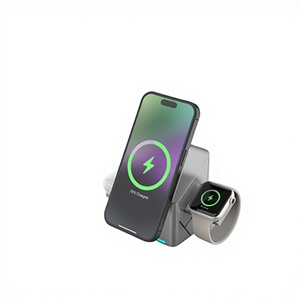 แท่นชาร์จไร้สายแม่เหล็กแบบหมุนได้ Qi2 25W 3in1 สำหรับ iPhone 15 14 13 <span class=keywords><strong>Samsung</strong></span> Galaxy S24 S23 <span class=keywords><strong>S22</strong></span> Xiaomi Apple IWatch <span class=keywords><strong>Airpods</strong></span> - Product Image 3