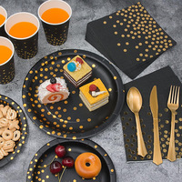 Ensemble de vaisselle de fête pour enfants moderne, de haute qualité, jetable, coloré, avec un design joyeux d'anniversaire, comprenant des articles numériques