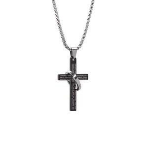 패션 남성 크로스 반지 디자인 316l 스테인레스 스틸 실버 도금 펜던트 목걸이 - Product Image 4