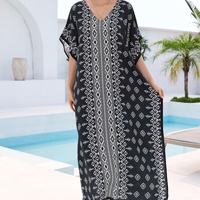 Nouvelle arrivée : Robe kaftan d'été pour femme, robe maxi en coton uni, robe de plage, robe de soirée, robe de vacances, robe de plage pour la plage