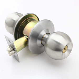 Poignées de porte intérieures pour salle de bain et chambre, bouton tubulaire pour porte d'entrée, serrure à pêne dormant cylindrique - Product Image 2