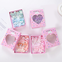 Vente chaude en mousseline de soie arc 10 photos/ensemble pince à cheveux pour enfants boîte-cadeau couleur bonbon Floral bébé pinces à cheveux ensemble printemps été