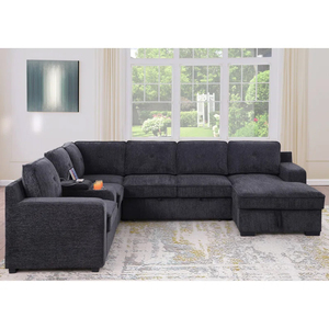 Ghế <span class=keywords><strong>sofa</strong></span> giường gấp chữ U hiện đại, tùy chỉnh theo nhà, kiểu dáng đơn, góc cạnh, dành cho phòng khách - Product Image 2
