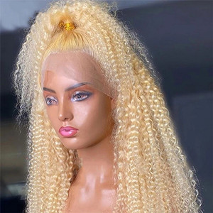 Peluca femenina de cabello humano rizado de larga duración, Pelo Rizado de Color rubio 613, sin procesar, grado 12A, cutícula sin procesar, con encaje frontal HD - Product Image 3