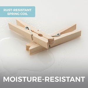 Grandes pinces à <span class=keywords><strong>linge</strong></span> en bois résistantes à la rouille et à l'humidité, pinces à vêtements durables en bois - Product Image 5