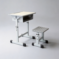 Bureau d'étude moderne en métal pour étudiants avec tiroir dissimulé et crochet pour bouteille d'eau, bureau ergonomique à hauteur réglable pour l'école et la maison