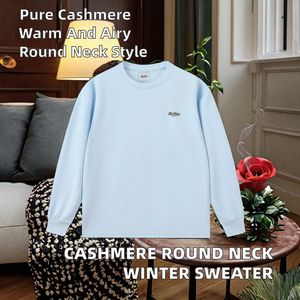 Suéter de Cachemira y Lana para Hombre, Cuello Redondo, Transpirable, para Invierno, con Bordado y Tecnología de Punto, Marca Tiki Taka Sports - Product Image 2