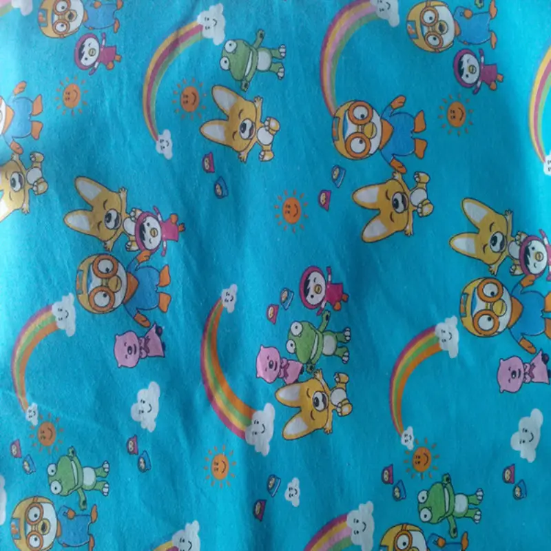 100% Katun Pola Mickey Cetak Kain Flanel untuk Popok Bayi