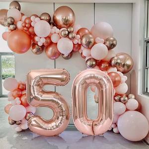 Empaquetado al por menor a granel 32 pulgadas aluminio Mylar cromo helio inflable cumpleaños decoraciones fiesta lámina metálica número globos - Product Image 1