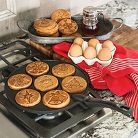 Poêle à Frire Multifonction Antiadhésive pour Gaufres et Mini Crêpes avec Fond Diamètre Motif Smiley Mignon, Compatible Plaques Électriques