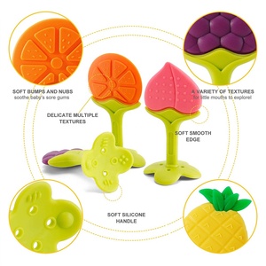 Jouet de dentition en forme de fruit <span class=keywords><strong>pour</strong></span> bébé en silicone de qualité alimentaire <span class=keywords><strong>pour</strong></span> nouveau-né sucette en silicone souple sans BPA jouets à mâcher de dentition hochets - Product Image 5