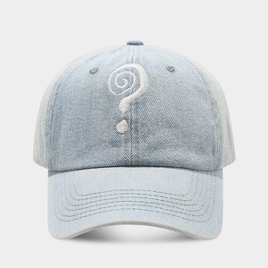 Berretto da Baseball in Denim con motivo a punto interrogativo da uomo di strada donne cappelli da Baseball ricurvi da esterno - Product Image 6