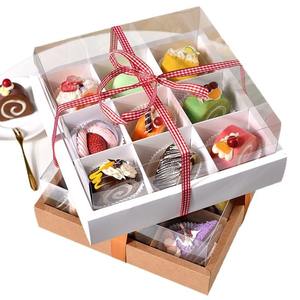 Прозрачная коробка для десертов и тортов на 9 секций с тиснением, из переработанных материалов, жесткая упаковка для кондитерских изделий, лунных пряников и послеобеденного чая - Product Image 3