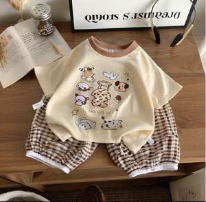 Vêtements pour enfants de classe A en gros, collection été, ensemble léger en coton, tenue mixte pour tout-petits - Product Image 3