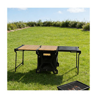 Mesa de Camping Plegable INBESTCAMP, Portátil, de Acero Inoxidable, Personalizable para Exteriores