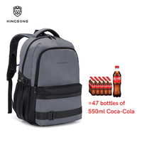 Sac à dos scolaire Kingsons bicolore 26L avec sangle de compression latérale en polyester, compatible avec ordinateur portable 15,6 pouces