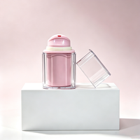 Flacon pompe carré transparent avec bouchon, conteneur cosmétique vide, distributeur de lotion et de savon, rechargeable, anti-fuite, logo personnalisé