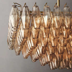 54" Rectangle Luxury Retro Smoke Glass Chandelier Designer Living Room Art Home Decor Large Handmade Modern Glass Chandeliers - Product Image 3