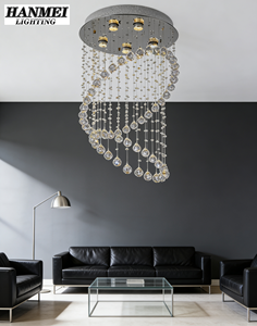 <b>Modern</b> Luxury Crystal Rain Drop Chandelier <b>Ceiling</b> & Flush Mounted Pendant <b>Light</b> Warm White Middle Size Living Room HM-LF-8030 M - Product Image 4