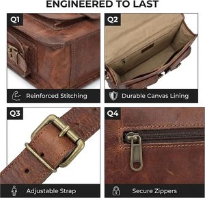 Premium Full Grain <b>Leather</b> <b>Messenger</b> <b>Bag</b> for Men 18 Inch Laptop Crossbody Shoulder Satchel Handmade Business for Office Bulk - Product Image 6