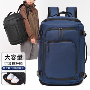 Zhuoku Expandable Multi Layer <b>Backpack</b> For Men <b>Large</b> Capacity Travel Laptop Bag With Multiple Pockets Breathable Solid Color - Product Image 1