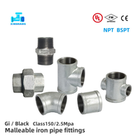 Raccord de tuyauterie FM UL Chine en fonte malléable 1/2'' pour plomberie, système d'extinction d'incendie, gaz, huile, eau, OEM ODM