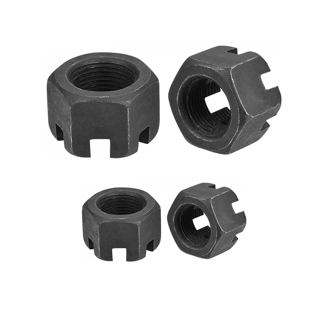 Slot Nut 8.8 Grade High Strength Hexagonal Flower Nut Blackened Flower Shape Thickened Screw Cap Slot Type Nut