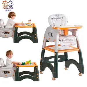 3 in 1 Eat & Grow Convertible Separate Baby High Chairs With Table Set For Kids Dining Toddler Feeding